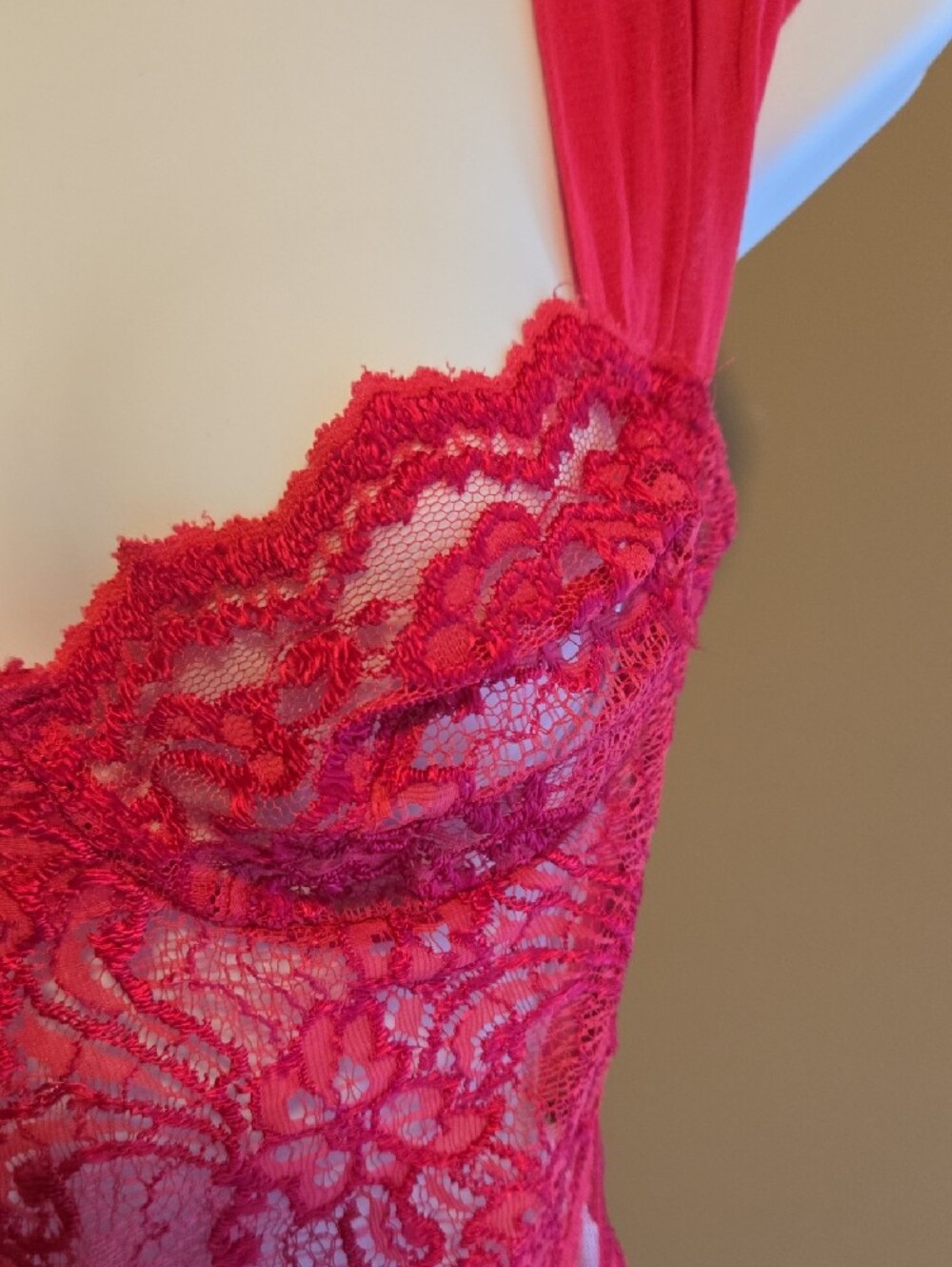 Victoria's Secret Hot Pink Lace Bodysuit - Picture 3 of 14